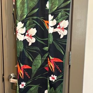 Ralph Lauren Black Pants with Tropical Floral Print